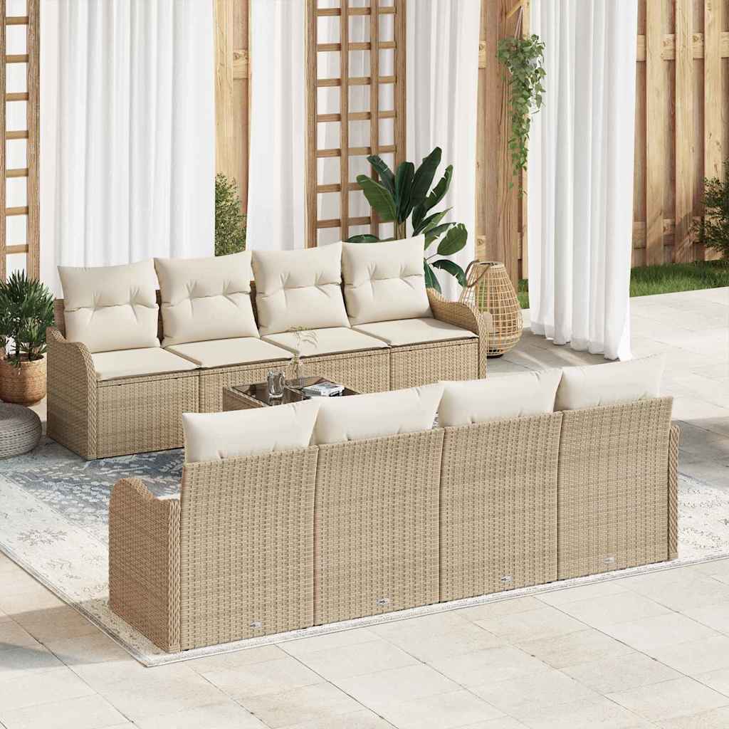 Tuin Sofa Set Beige 55 x 55 x 37 cm poly rattan is nu te koop bij PeponiXL, paradijselijk wonen!