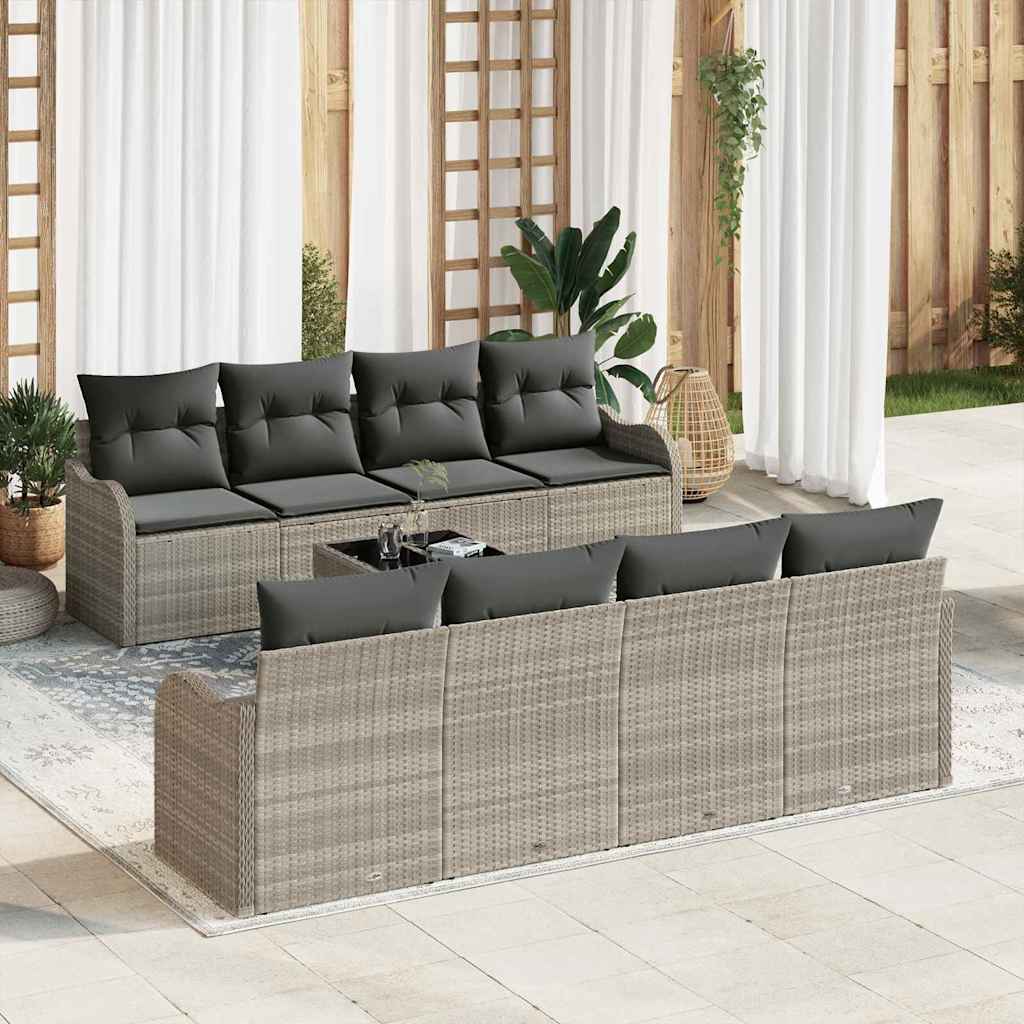Tuin Sofa Set Lichtgrijs 55 x 55 x 37 cm poly rattan is nu te koop bij PeponiXL, paradijselijk wonen!
