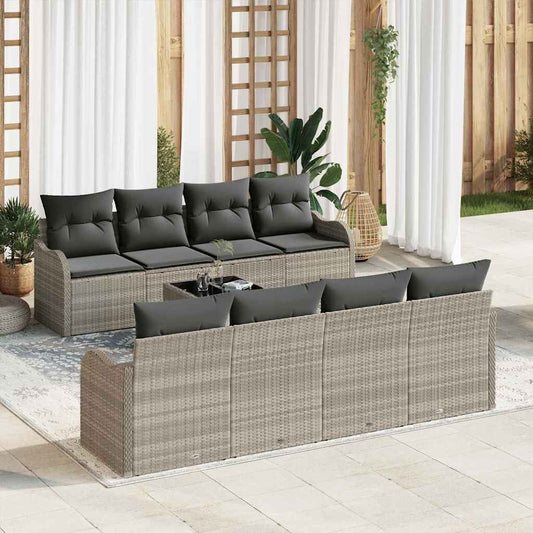 Tuin Sofa Set Lichtgrijs 55 x 55 x 37 cm poly rattan is nu te koop bij PeponiXL, paradijselijk wonen!