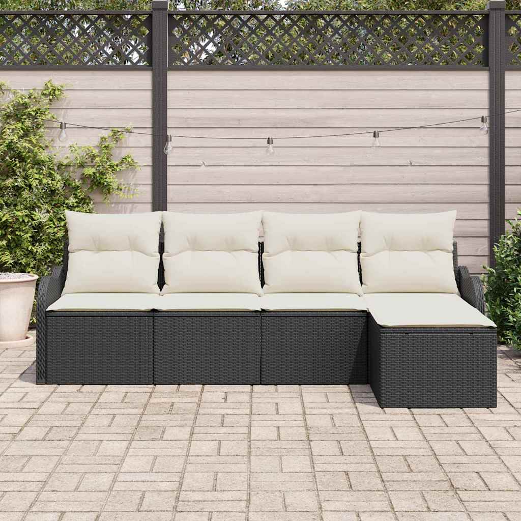 Tuin Sofa Set Zwart poly rattan is nu te koop bij PeponiXL, paradijselijk wonen!