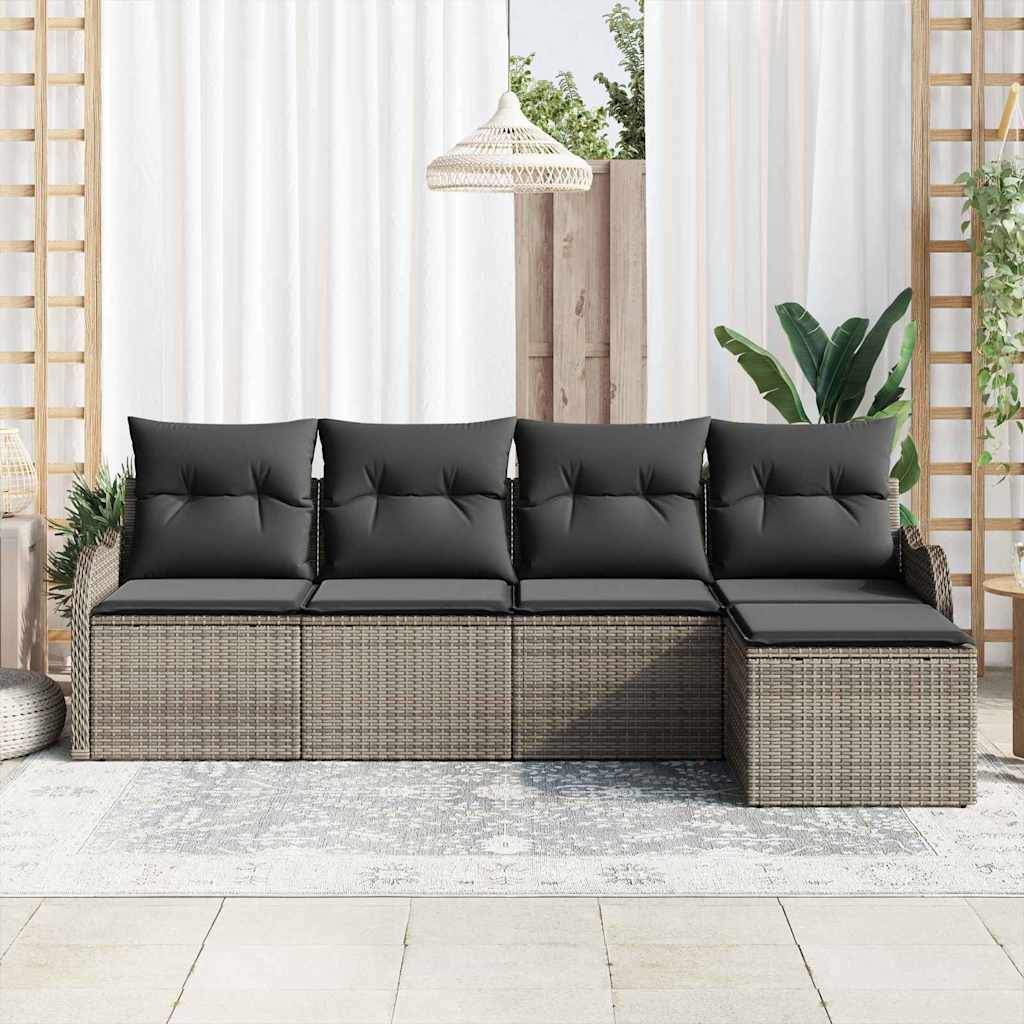 Tuin Sofa Set Grijs poly rattan is nu te koop bij PeponiXL, paradijselijk wonen!