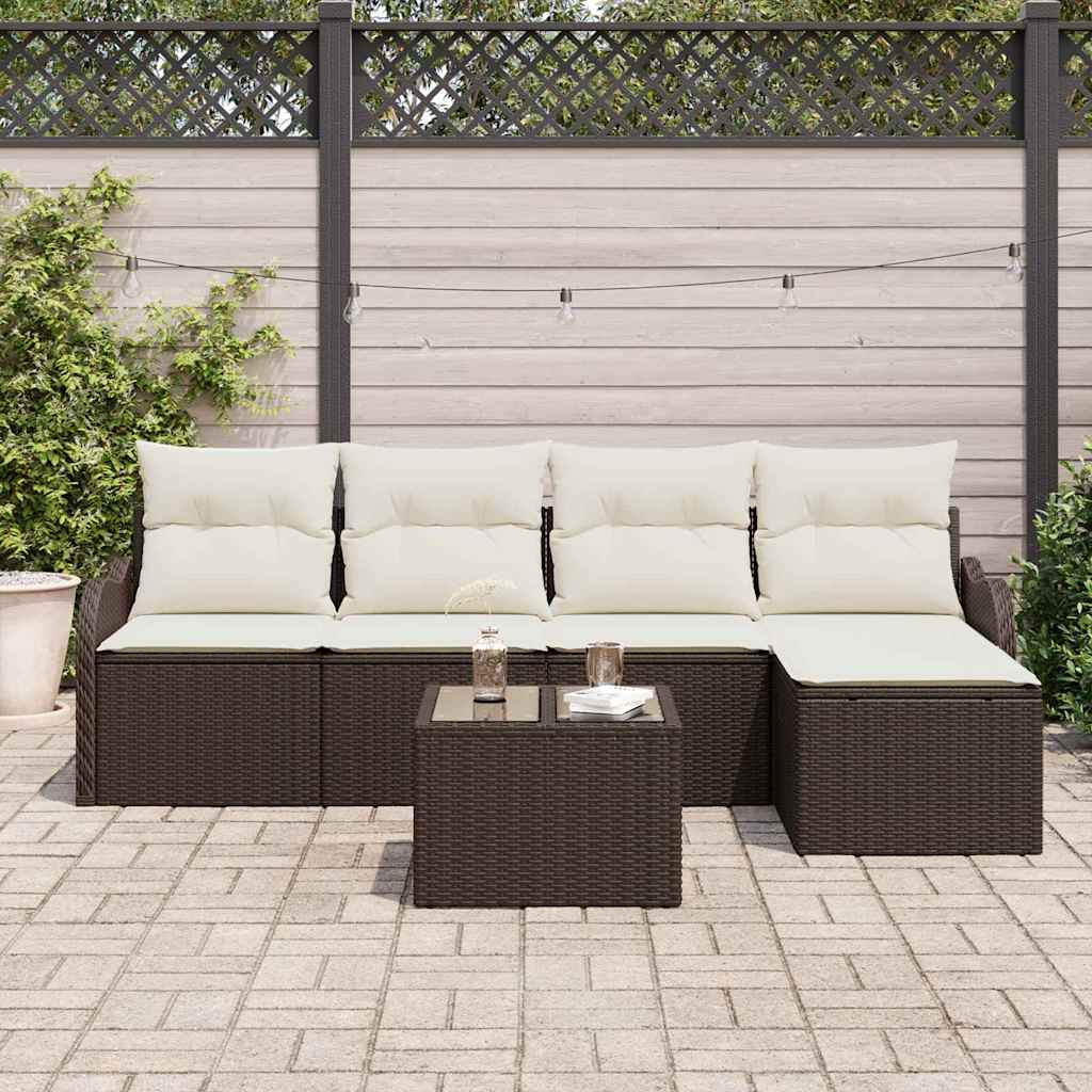 Tuin Sofa Set Bruin poly rattan is nu te koop bij PeponiXL, paradijselijk wonen!