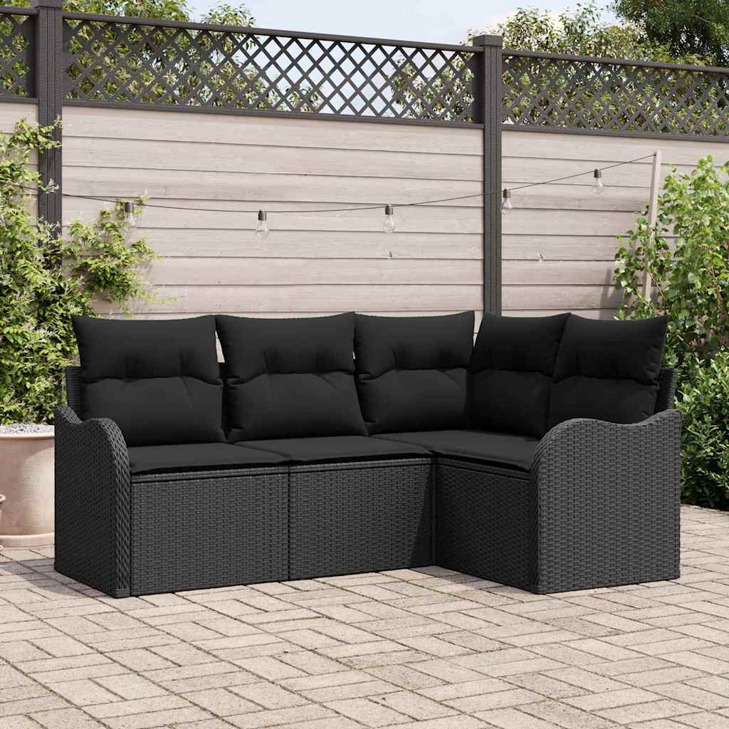 Tuin Sofa Set Zwart poly rattan is nu te koop bij PeponiXL, paradijselijk wonen!
