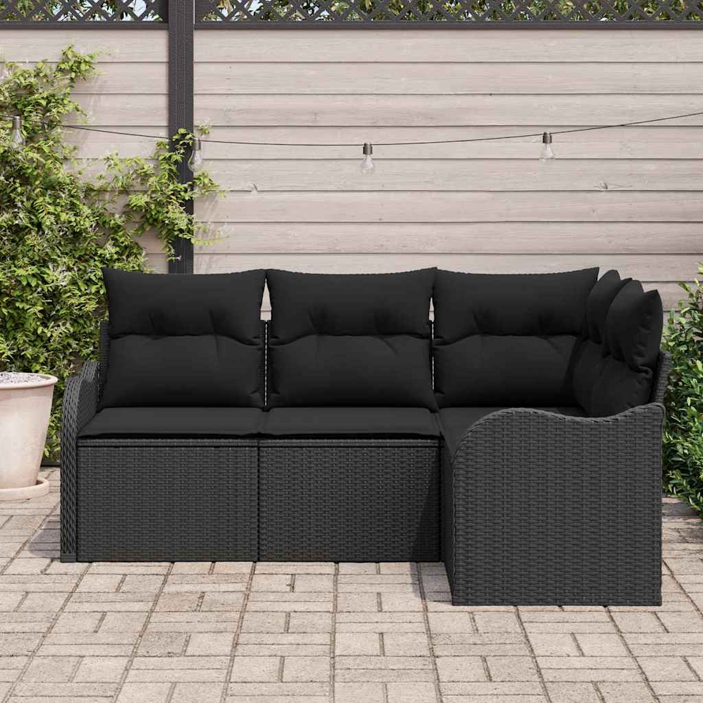 Tuin Sofa Set Zwart poly rattan is nu te koop bij PeponiXL, paradijselijk wonen!