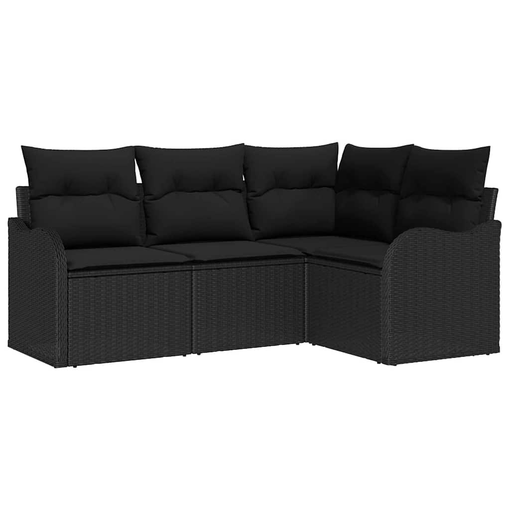 Tuin Sofa Set Zwart poly rattan is nu te koop bij PeponiXL, paradijselijk wonen!