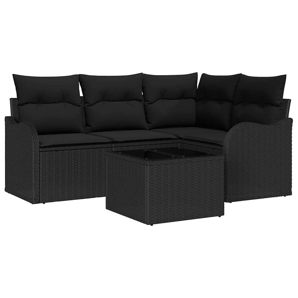 Tuin Sofa Set Zwart poly rattan is nu te koop bij PeponiXL, paradijselijk wonen!
