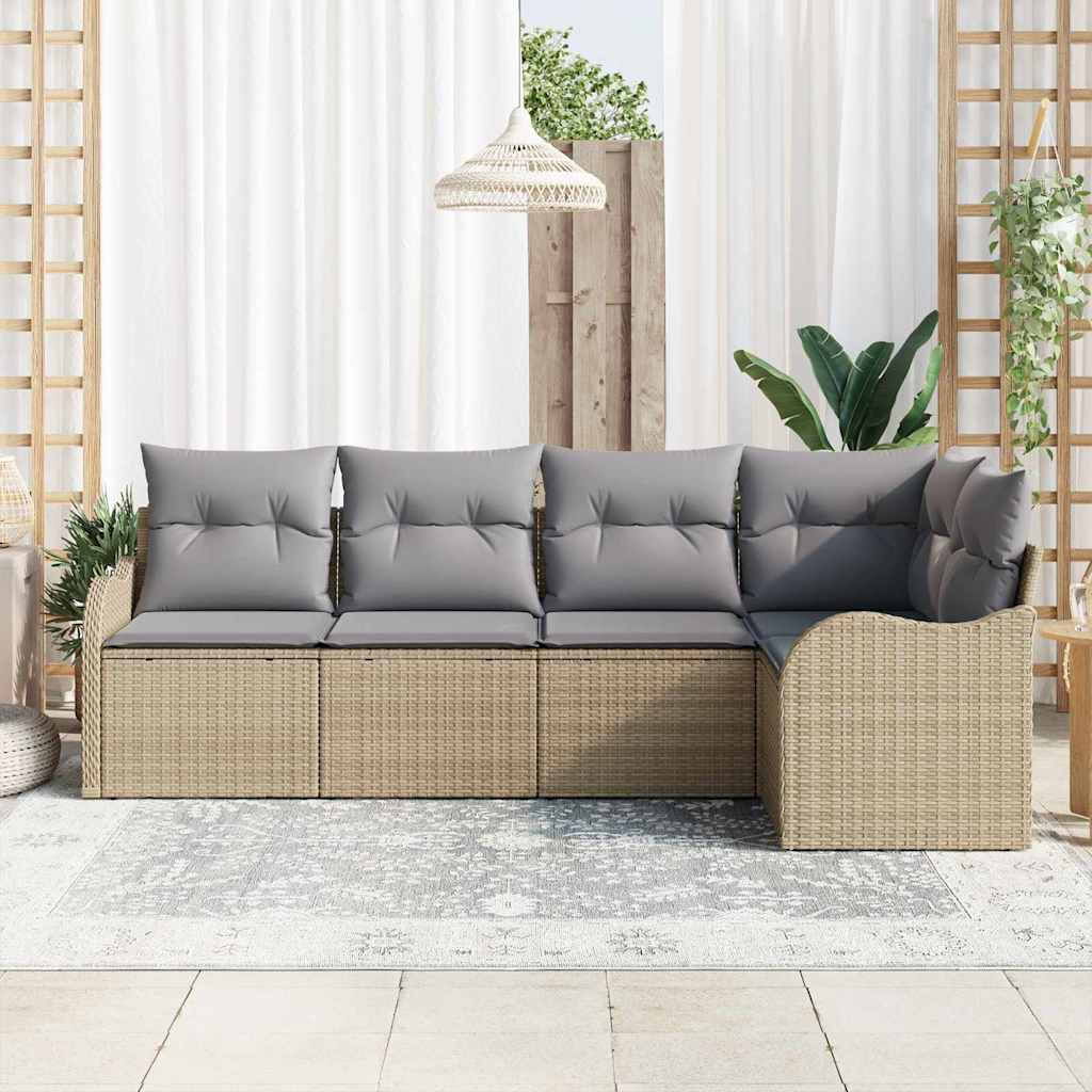 Tuin Sofa Set Beige poly rattan is nu te koop bij PeponiXL, paradijselijk wonen!