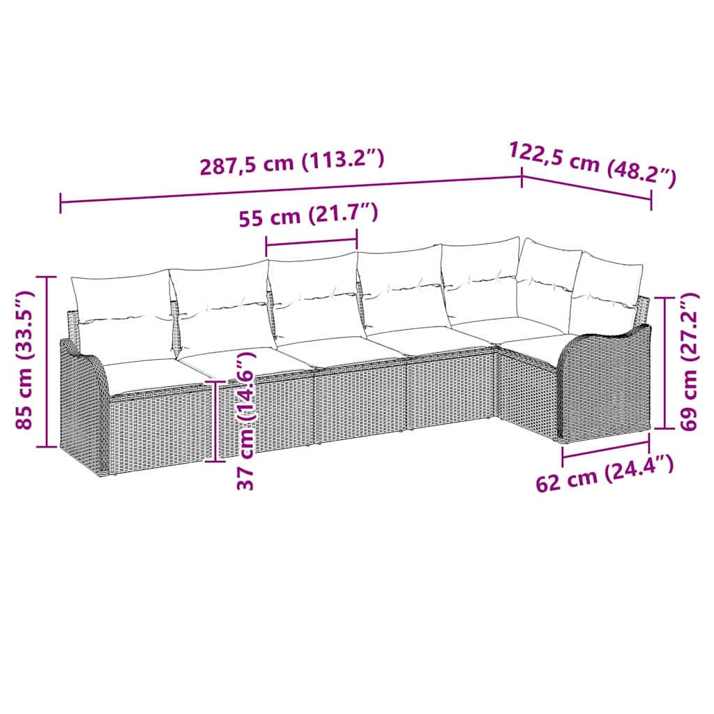 Tuin Sofa Set Zwart poly rattan is nu te koop bij PeponiXL, paradijselijk wonen!