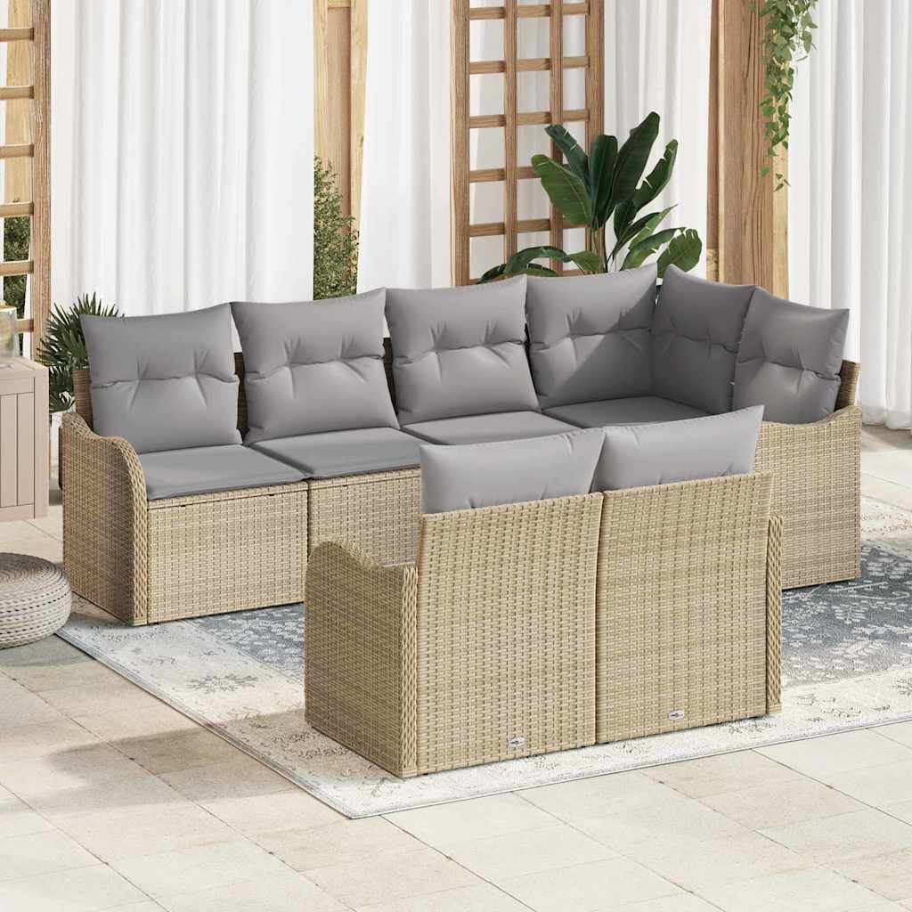 Tuin Sofa Set Beige poly rattan is nu te koop bij PeponiXL, paradijselijk wonen!