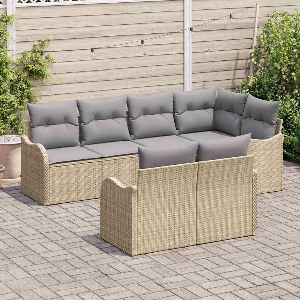 Tuin Sofa Set Beige poly rattan is nu te koop bij PeponiXL, paradijselijk wonen!