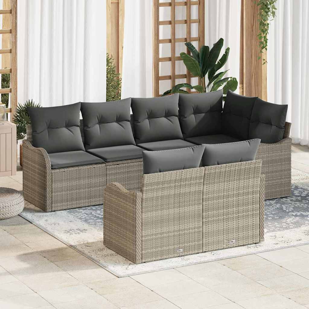 Tuin Sofa Set Lichtgrijs poly rattan is nu te koop bij PeponiXL, paradijselijk wonen!