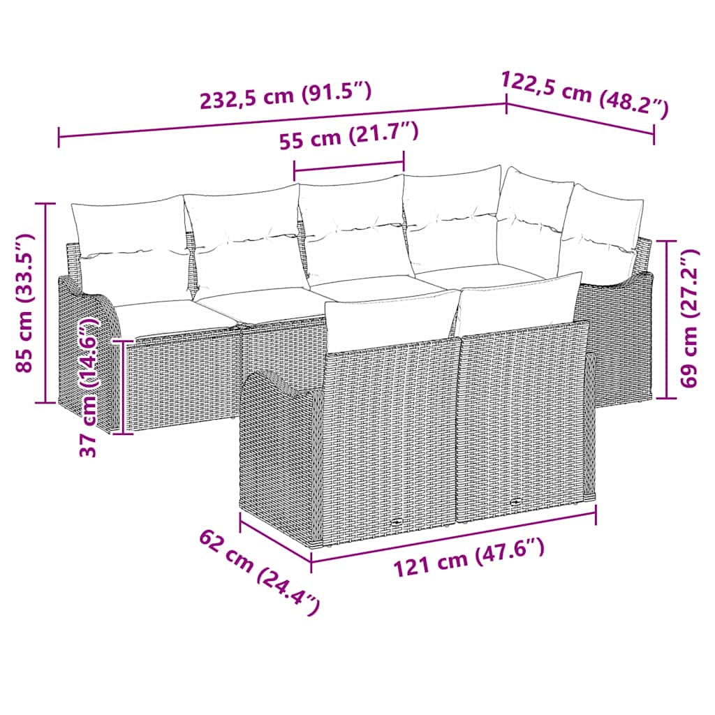 Tuin Sofa Set Lichtgrijs poly rattan is nu te koop bij PeponiXL, paradijselijk wonen!