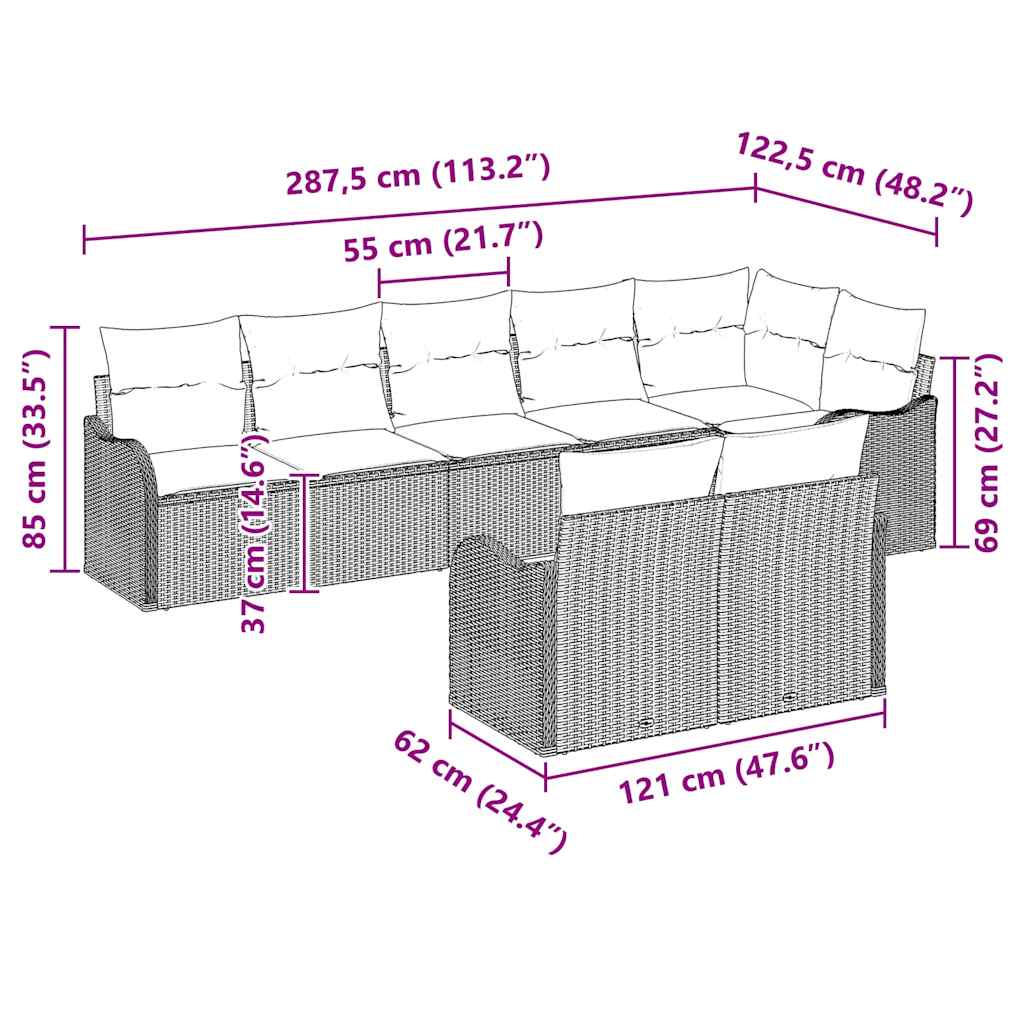 Tuin Sofa Set Bruin poly rattan is nu te koop bij PeponiXL, paradijselijk wonen!