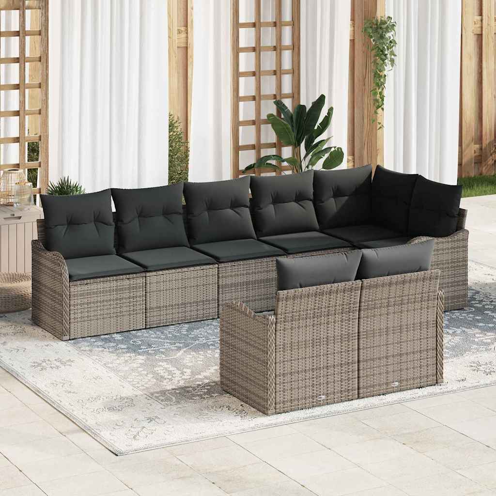 Tuin Sofa Set Grijs poly rattan is nu te koop bij PeponiXL, paradijselijk wonen!