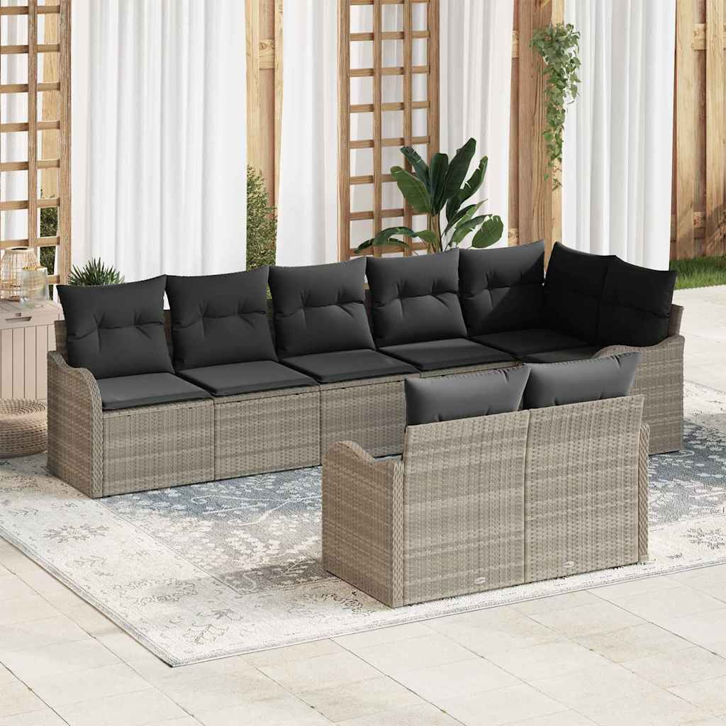 Tuin Sofa Set Lichtgrijs poly rattan is nu te koop bij PeponiXL, paradijselijk wonen!