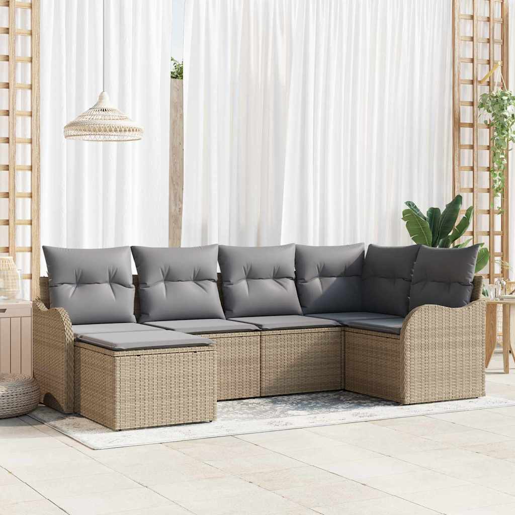 Tuin Sofa Set Beige poly rattan is nu te koop bij PeponiXL, paradijselijk wonen!