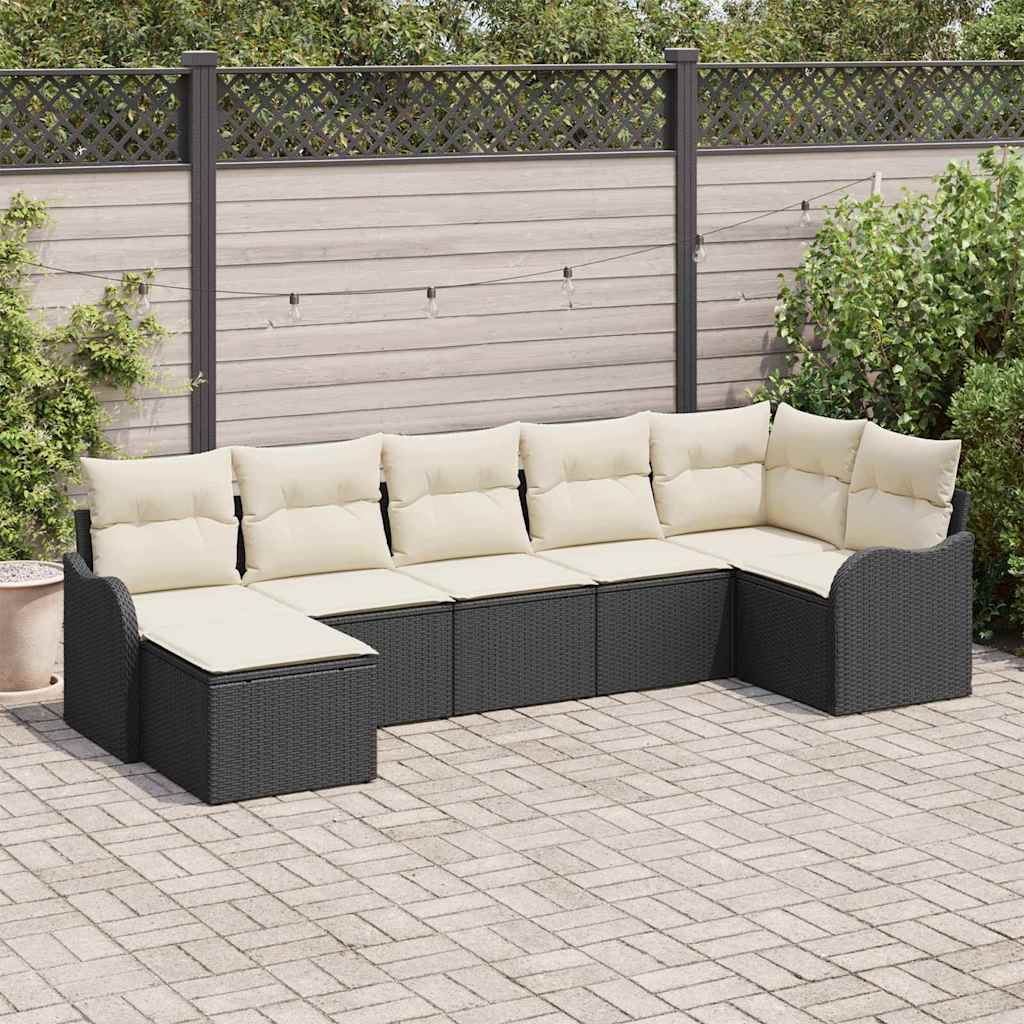 Tuin Sofa Set Zwart poly rattan is nu te koop bij PeponiXL, paradijselijk wonen!