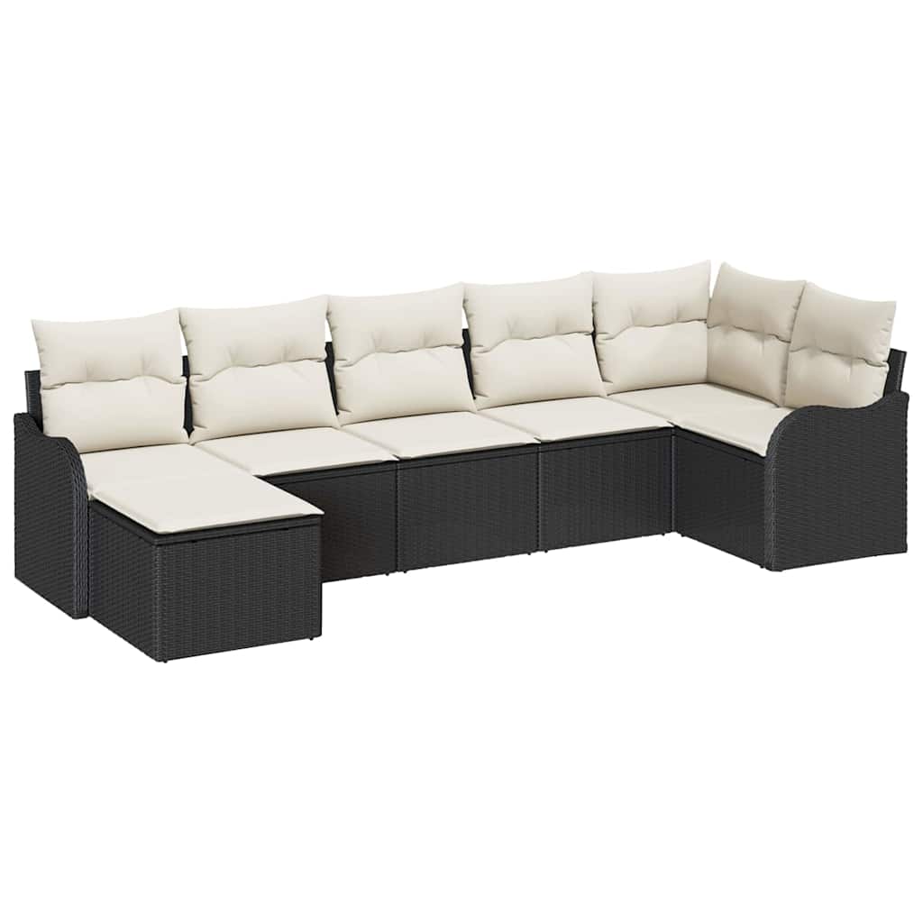Tuin Sofa Set Zwart poly rattan is nu te koop bij PeponiXL, paradijselijk wonen!