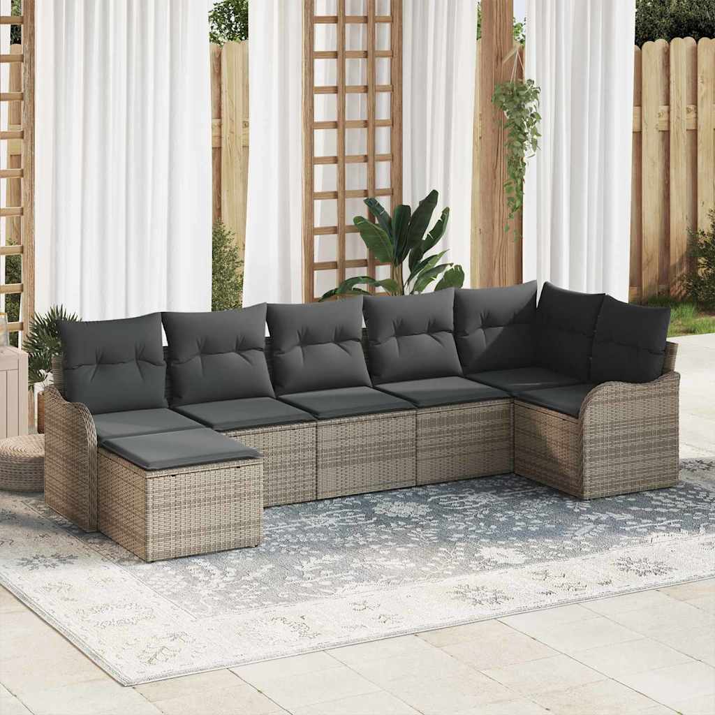 Tuin Sofa Set Grijs poly rattan is nu te koop bij PeponiXL, paradijselijk wonen!