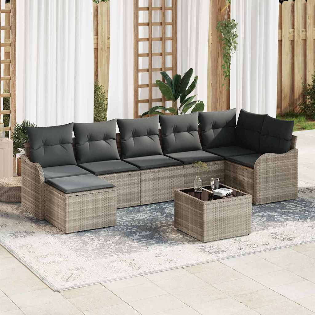 Tuin Sofa Set Lichtgrijs poly rattan is nu te koop bij PeponiXL, paradijselijk wonen!