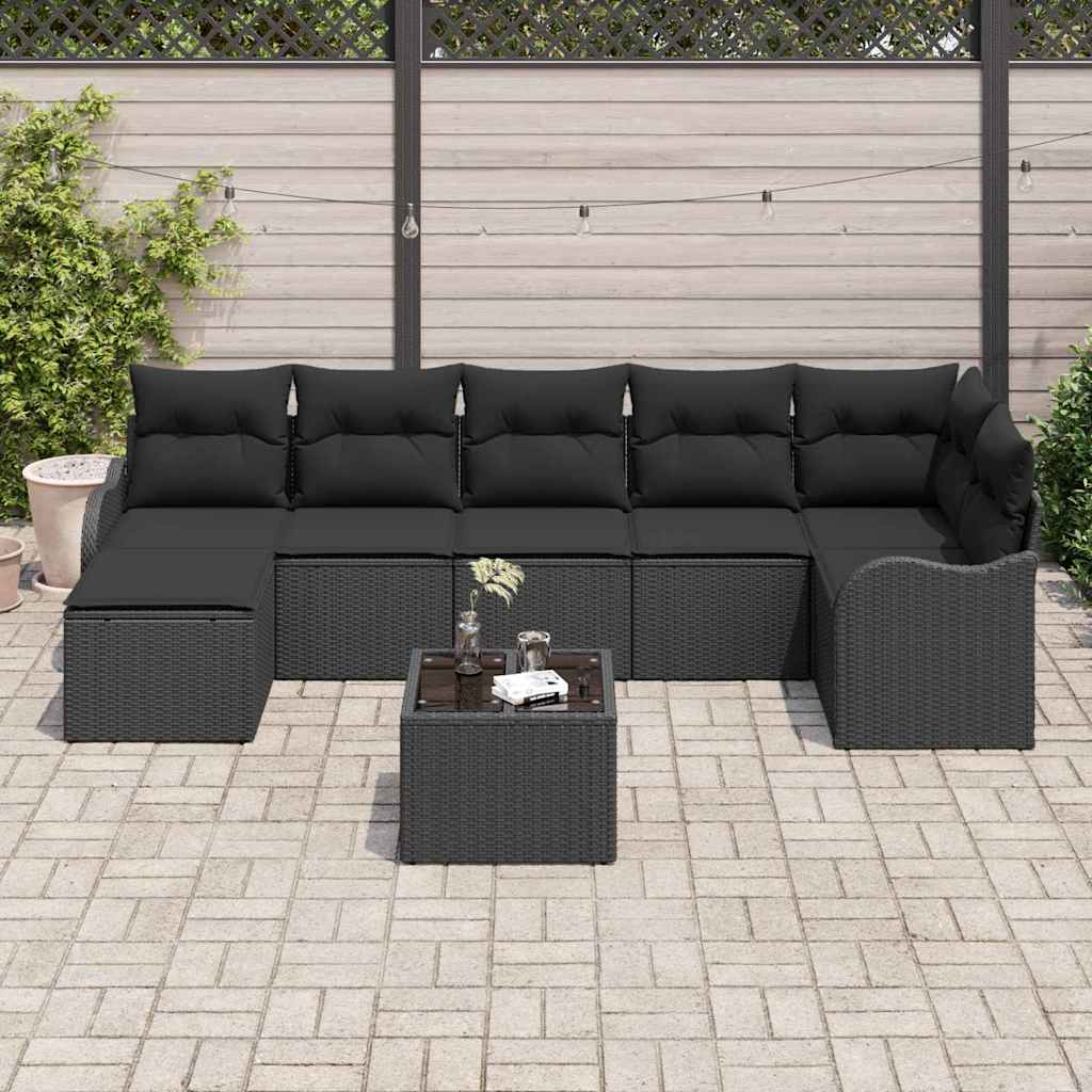 Tuin Sofa Set Zwart poly rattan is nu te koop bij PeponiXL, paradijselijk wonen!