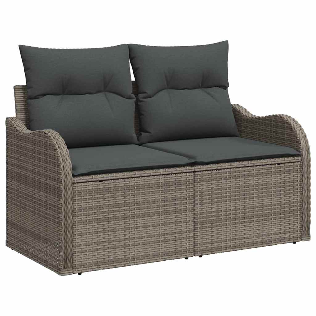 Tuin Sofa Set met kussen 6 pcs Grijs Poly riet is nu te koop bij PeponiXL, paradijselijk wonen!