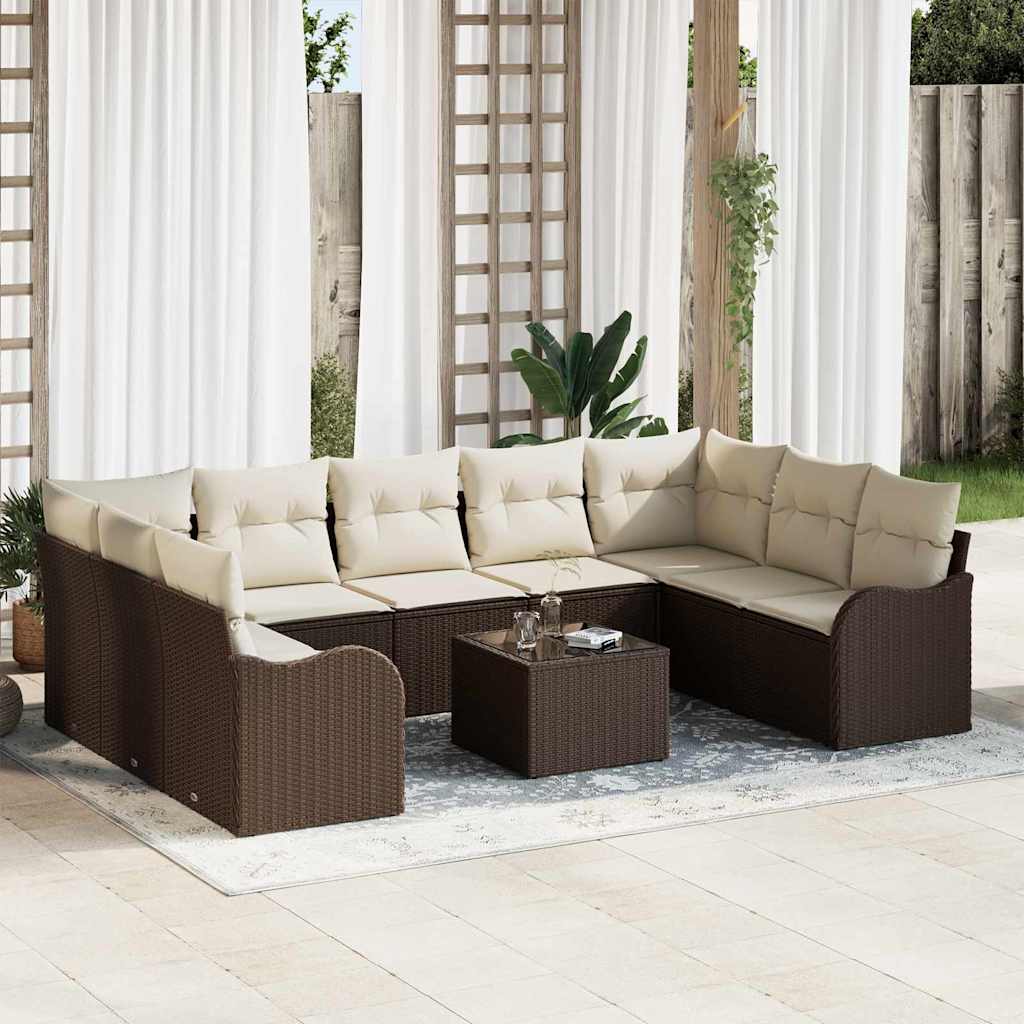 Tuin Sofa Set Bruin poly rattan is nu te koop bij PeponiXL, paradijselijk wonen!