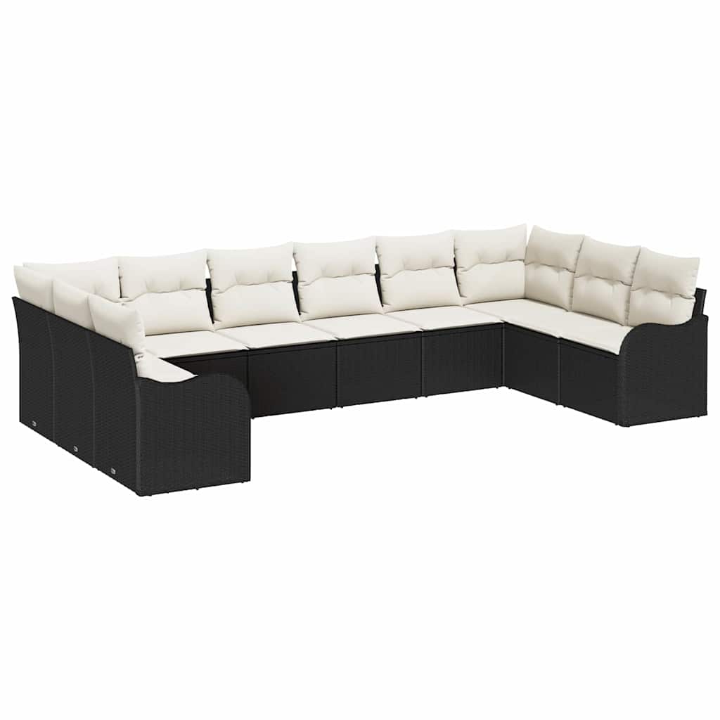 Tuin Sofa Set Zwart 344 x 177,5 x 85 cm poly rattan is nu te koop bij PeponiXL, paradijselijk wonen!