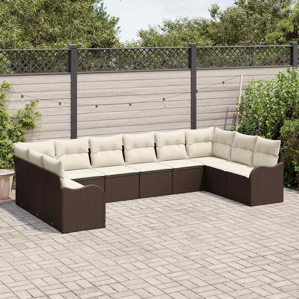 Tuin Sofa Set Bruin 344 x 177,5 x 85 cm poly rattan is nu te koop bij PeponiXL, paradijselijk wonen!