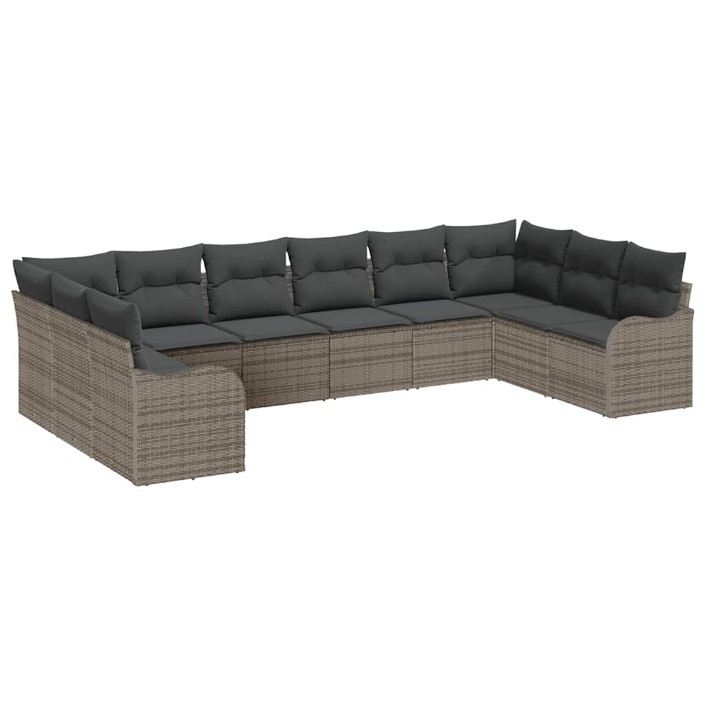 Tuin Sofa Set Grijs 344 x 177,5 x 85 cm poly rattan is nu te koop bij PeponiXL, paradijselijk wonen!