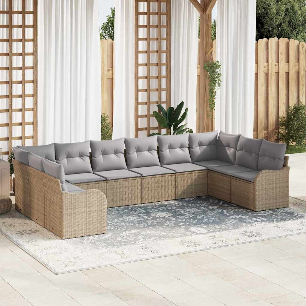 Tuin Sofa Set Beige 344 x 177,5 x 85 cm poly rattan is nu te koop bij PeponiXL, paradijselijk wonen!