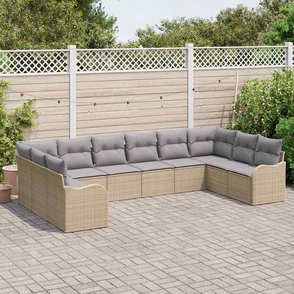 Tuin Sofa Set Beige 344 x 177,5 x 85 cm poly rattan is nu te koop bij PeponiXL, paradijselijk wonen!