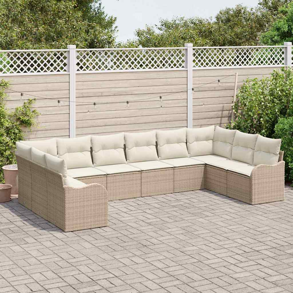 Tuin Sofa Set Beige poly rattan is nu te koop bij PeponiXL, paradijselijk wonen!