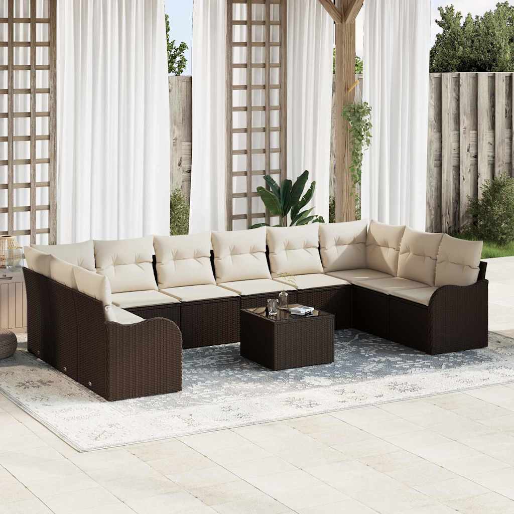 Tuin Sofa Set Bruin 55 x 55 x 37 cm poly rattan is nu te koop bij PeponiXL, paradijselijk wonen!