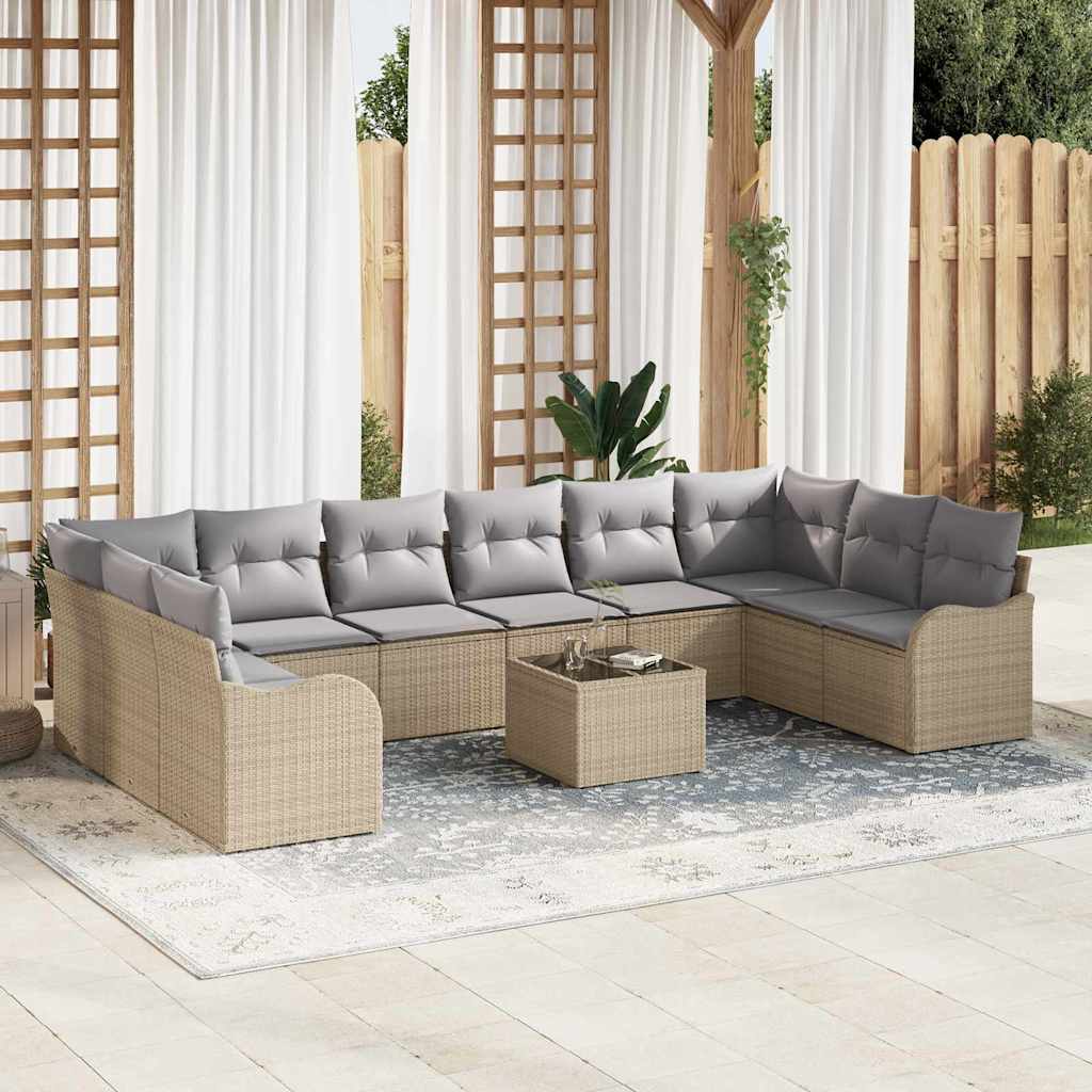 Tuin Sofa Set Beige poly rattan is nu te koop bij PeponiXL, paradijselijk wonen!