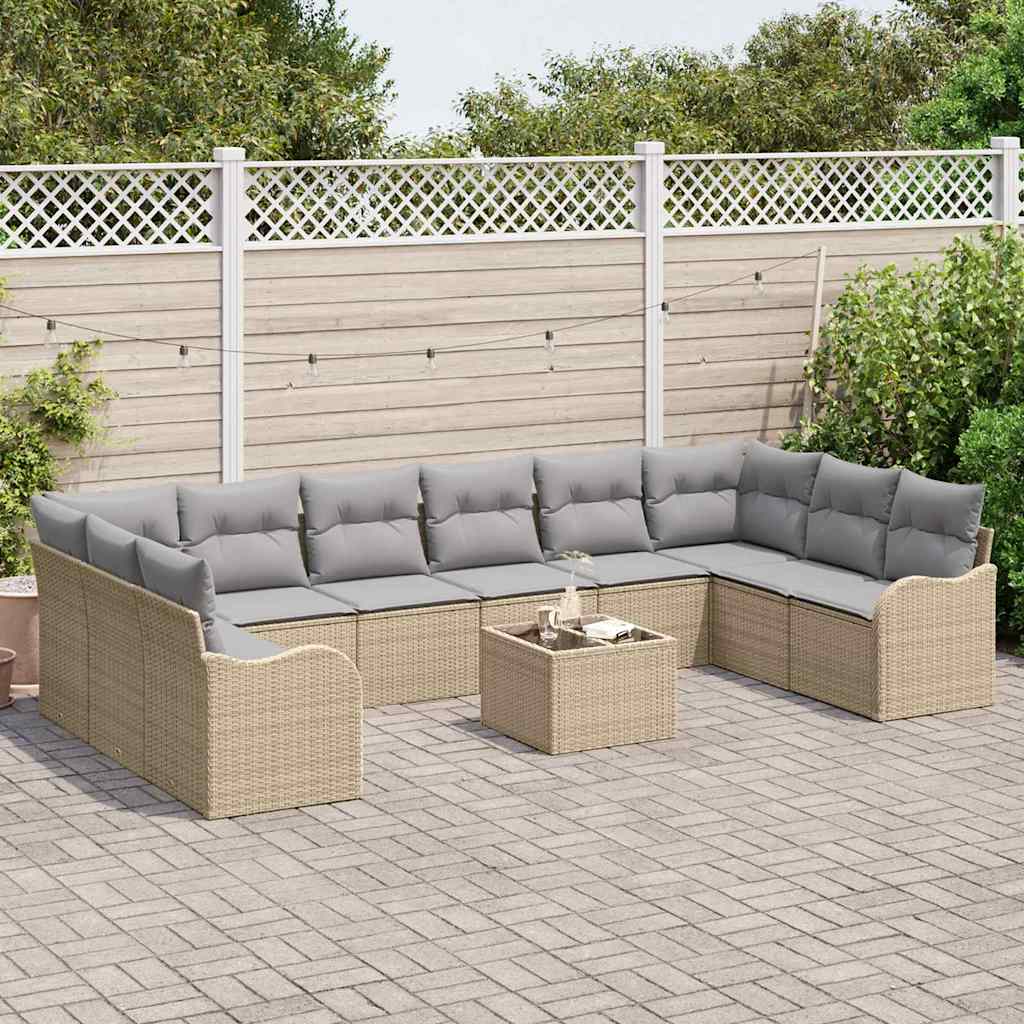 Tuin Sofa Set Beige poly rattan is nu te koop bij PeponiXL, paradijselijk wonen!