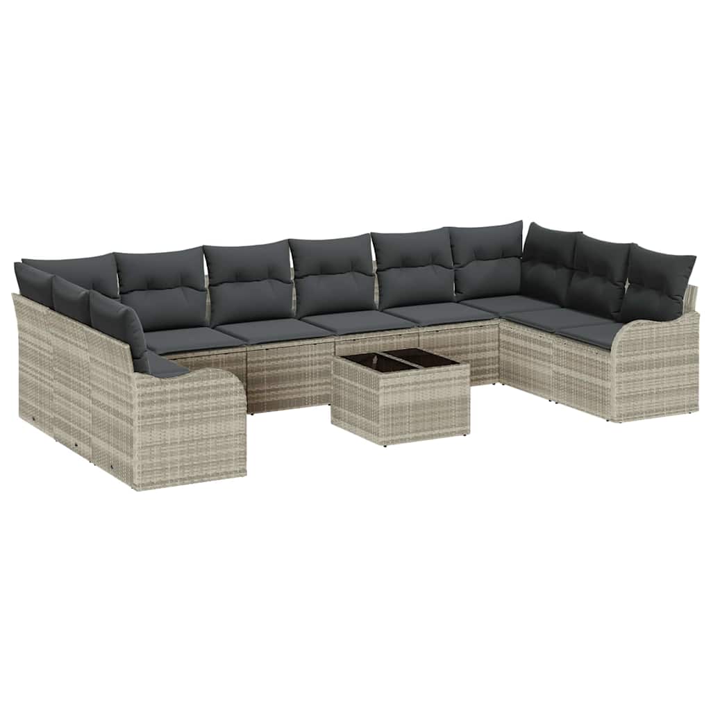 Tuin Sofa Set Lichtgrijs 55 x 55 x 37 cm poly rattan is nu te koop bij PeponiXL, paradijselijk wonen!