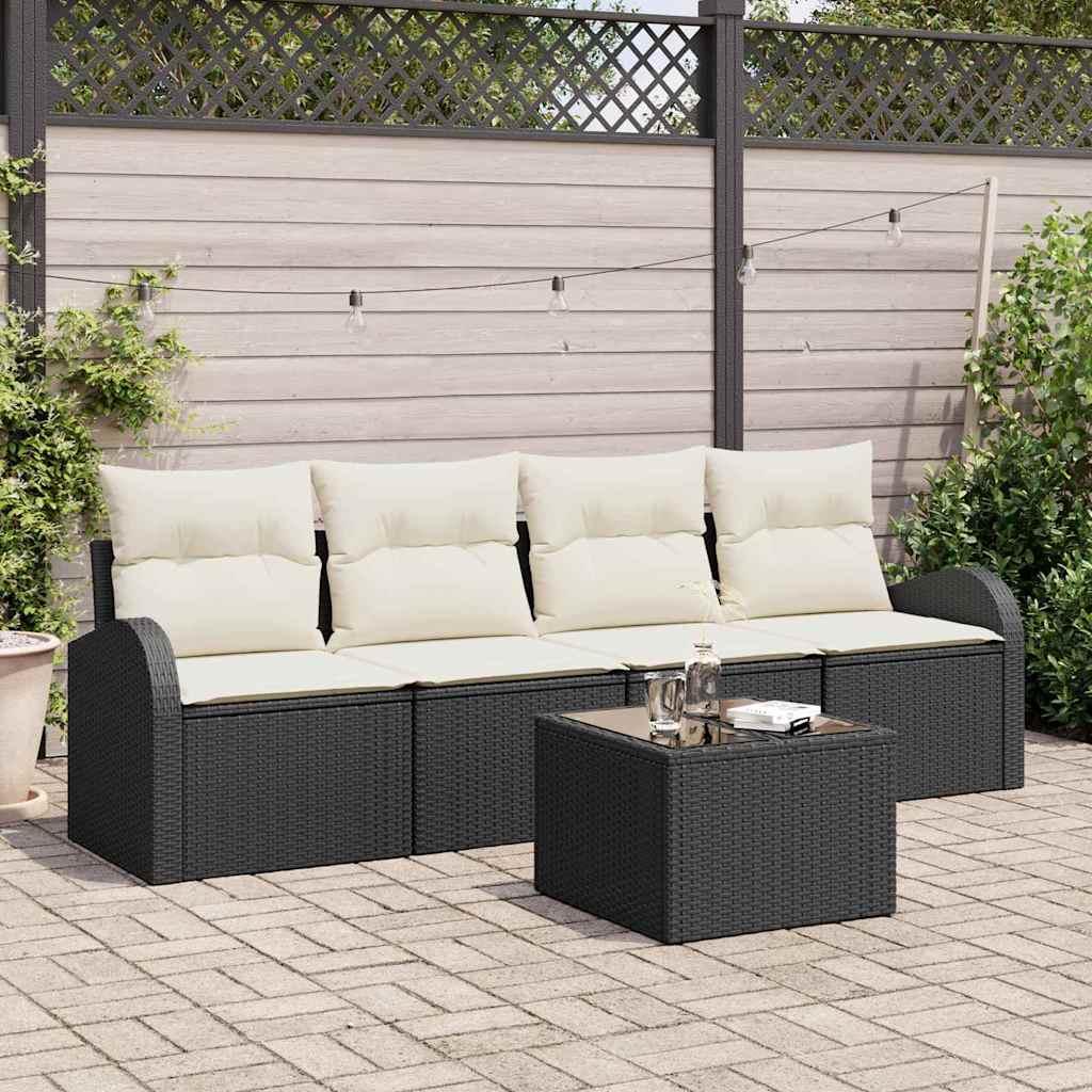 Tuin Sofa Set Zwart 55 x 55 x 37 cm poly rattan is nu te koop bij PeponiXL, paradijselijk wonen!
