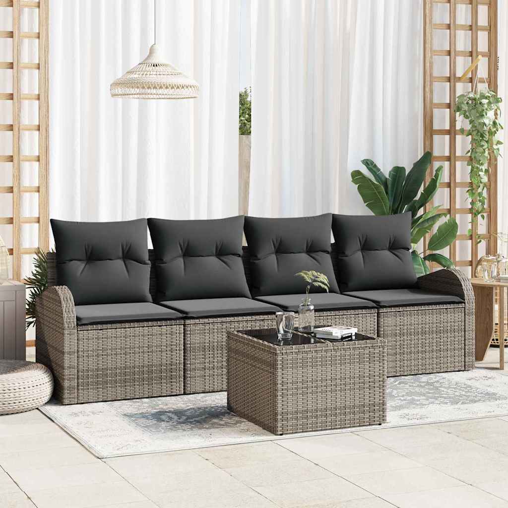 Tuin Sofa Set Grijs 55 x 55 x 37 cm poly rattan is nu te koop bij PeponiXL, paradijselijk wonen!