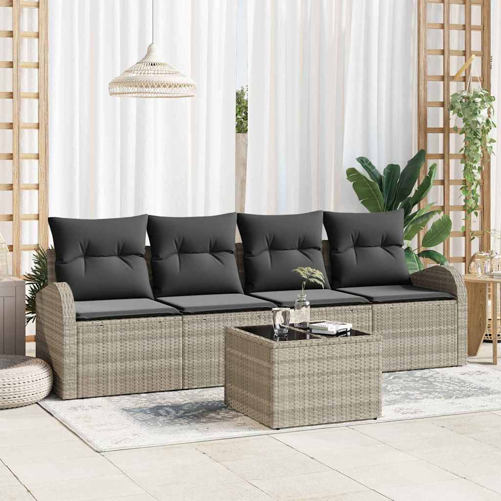 Tuin Sofa Set Lichtgrijs 55 x 55 x 37 cm poly rattan is nu te koop bij PeponiXL, paradijselijk wonen!