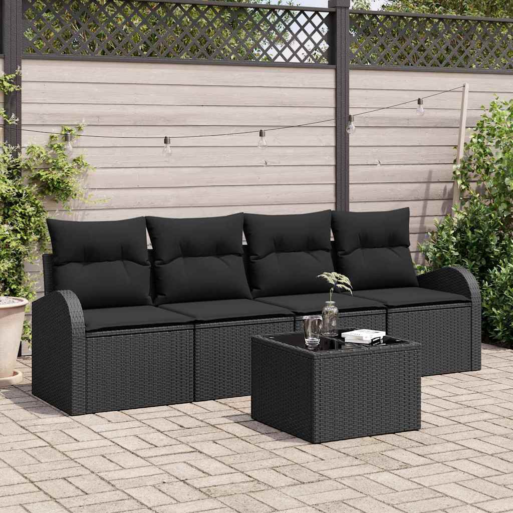 Tuin Sofa Set Zwart 55 x 55 x 37 cm poly rattan is nu te koop bij PeponiXL, paradijselijk wonen!