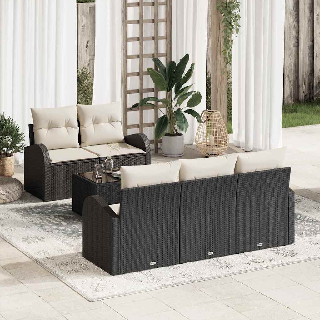 Tuin Sofa Set Zwart 55 x 55 x 37 cm poly rattan is nu te koop bij PeponiXL, paradijselijk wonen!