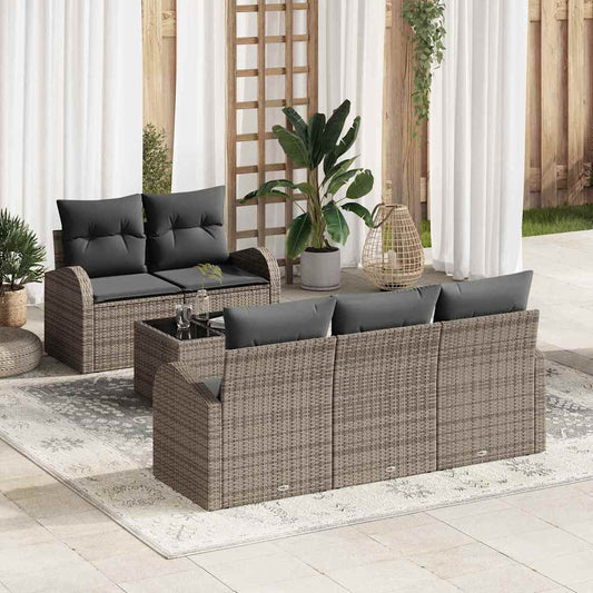 Tuin Sofa Set Grijs 55 x 55 x 37 cm poly rattan is nu te koop bij PeponiXL, paradijselijk wonen!