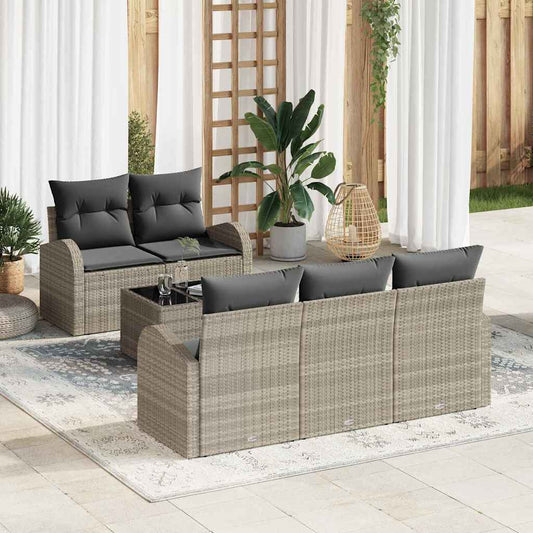 Tuin Sofa Set Lichtgrijs 55 x 55 x 37 cm poly rattan is nu te koop bij PeponiXL, paradijselijk wonen!
