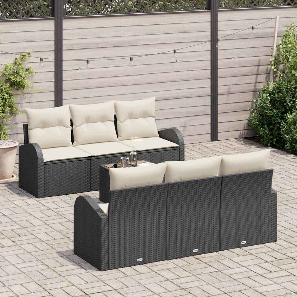 Tuin Sofa Set Zwart 55 x 55 x 37 cm poly rattan is nu te koop bij PeponiXL, paradijselijk wonen!