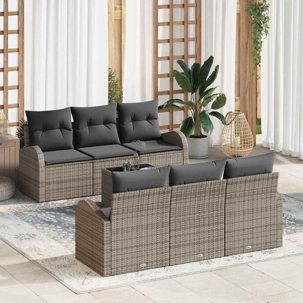Tuin Sofa Set Grijs 55 x 55 x 37 cm poly rattan is nu te koop bij PeponiXL, paradijselijk wonen!