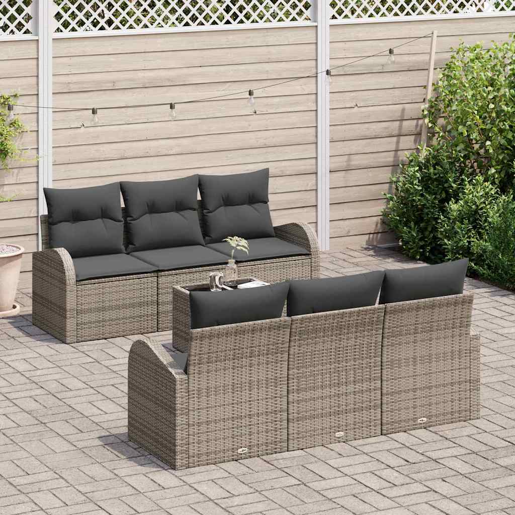 Tuin Sofa Set Grijs 55 x 55 x 37 cm poly rattan is nu te koop bij PeponiXL, paradijselijk wonen!