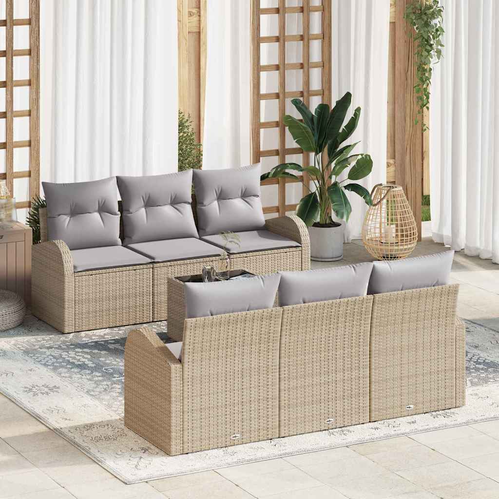 Tuin Sofa Set Beige 55 x 55 x 37 cm poly rattan is nu te koop bij PeponiXL, paradijselijk wonen!