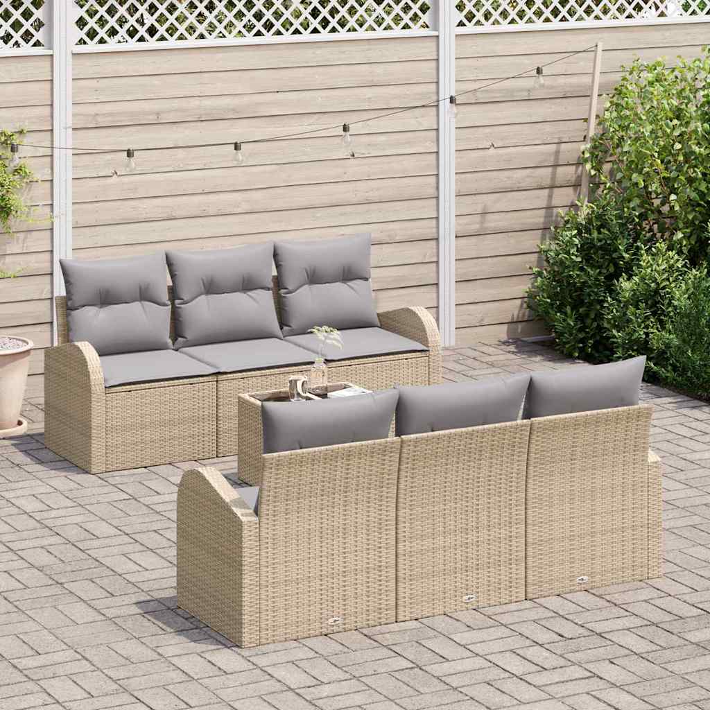 Tuin Sofa Set Beige 55 x 55 x 37 cm poly rattan is nu te koop bij PeponiXL, paradijselijk wonen!
