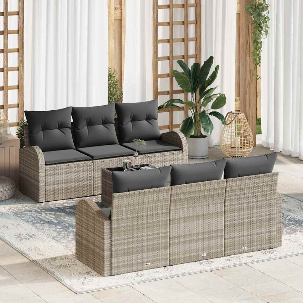 Tuin Sofa Set Lichtgrijs 55 x 55 x 37 cm poly rattan is nu te koop bij PeponiXL, paradijselijk wonen!